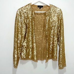 Vintage Bebe Gold Sequin Jacket size Small